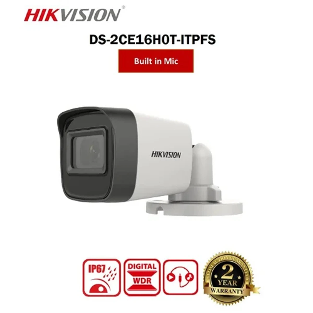 Hikvision DS-2CE16H0T-ITPFS 5MP Audio Mini Bullet Camera