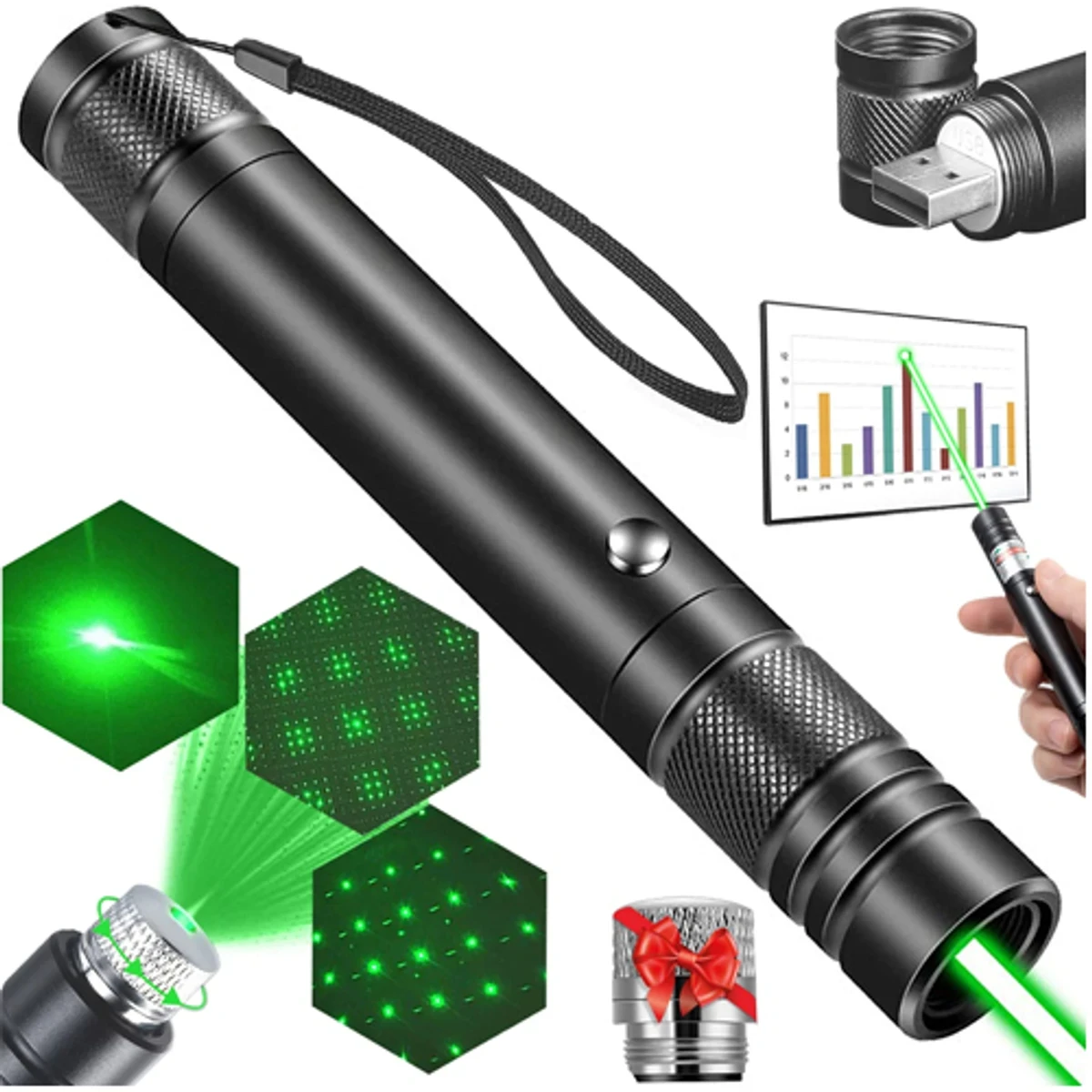 Green Rechargeable Laser Pinner Laser Light - Image 4