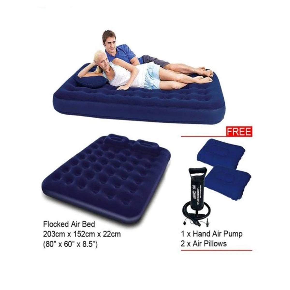 Double Air Bed With Pumper