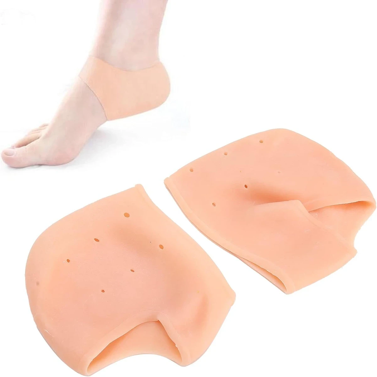 Silicone Heel Guard (১ জোড়া ) Silicone Gel Heel Pad Socks for Pain Relief for Men and Women, Original Gel Heel Protectors Heel Guards Heel Spur Relief Heel Booties & Pads