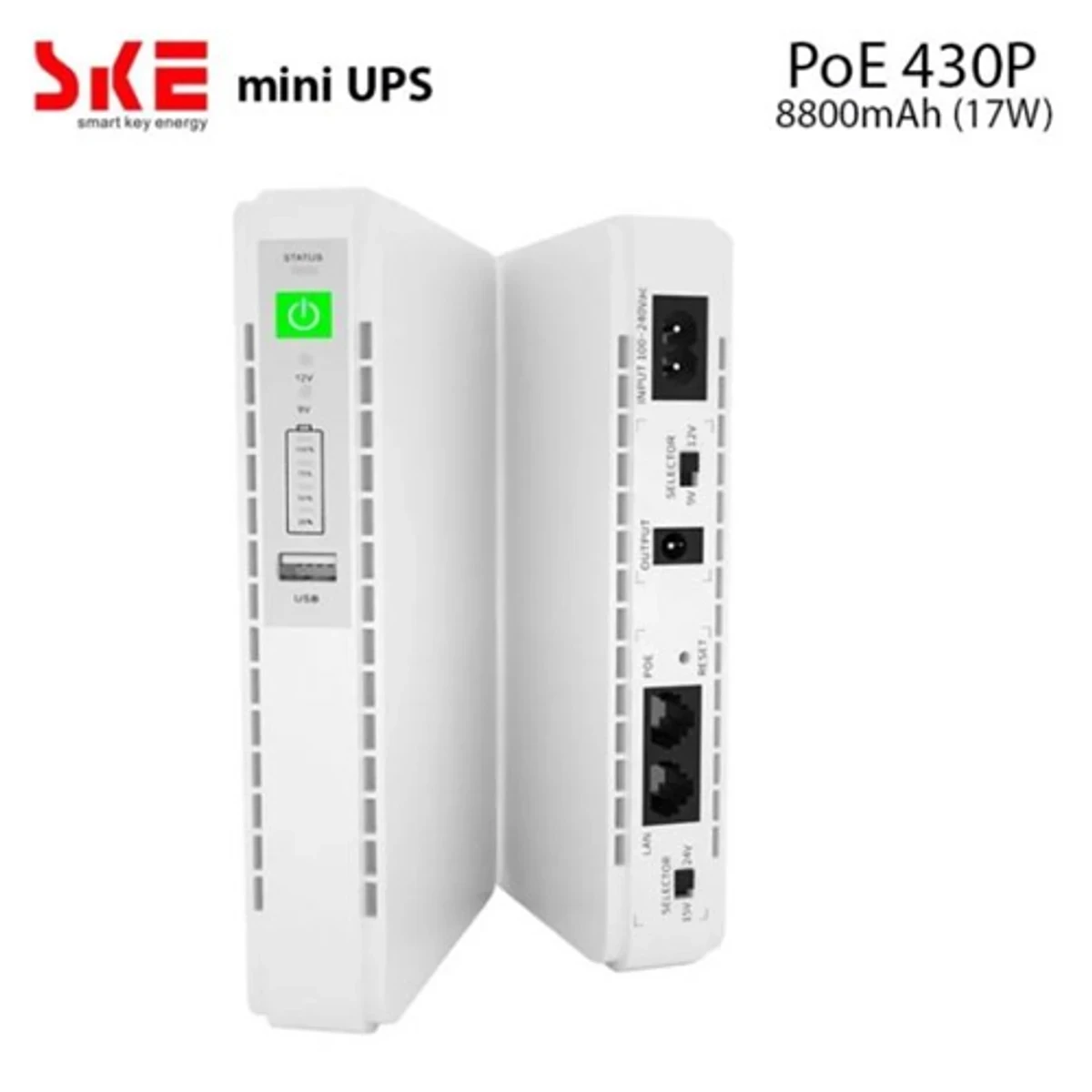 SKE PoE 430P Mini DC UPS For WIFI Router ONU & IP Camera (17W)