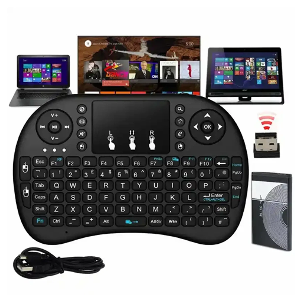 Wireless Mini Keyboard Remote Control Touchpad Mouse Combo Controller