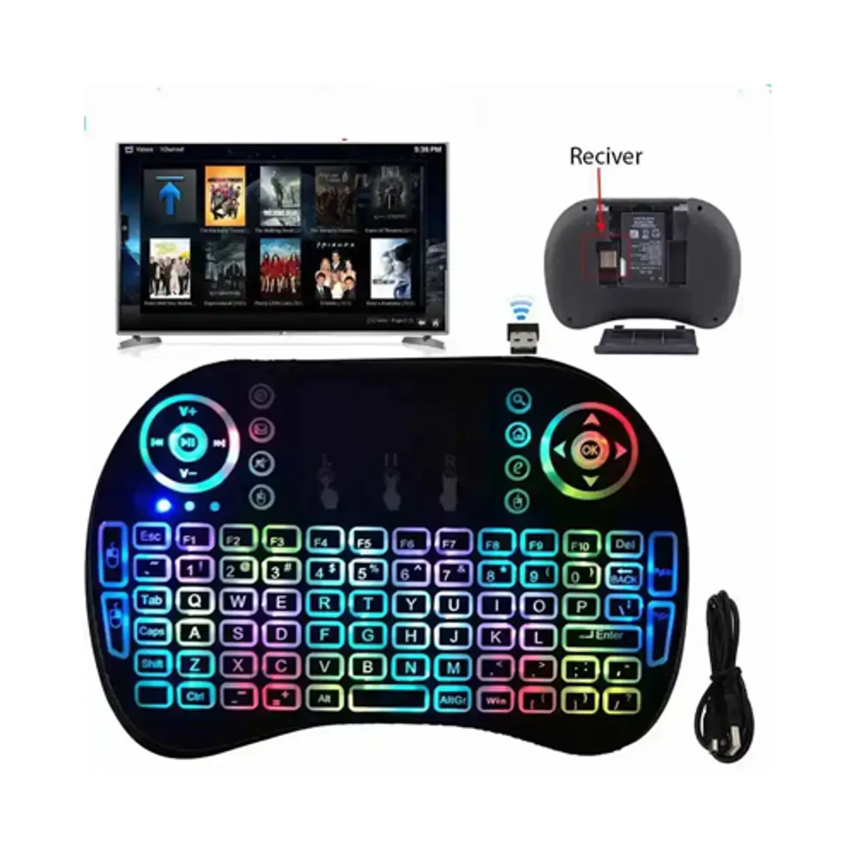 Wireless Mini Keyboard Remote Control Touchpad Mouse Combo Controller - Image 3