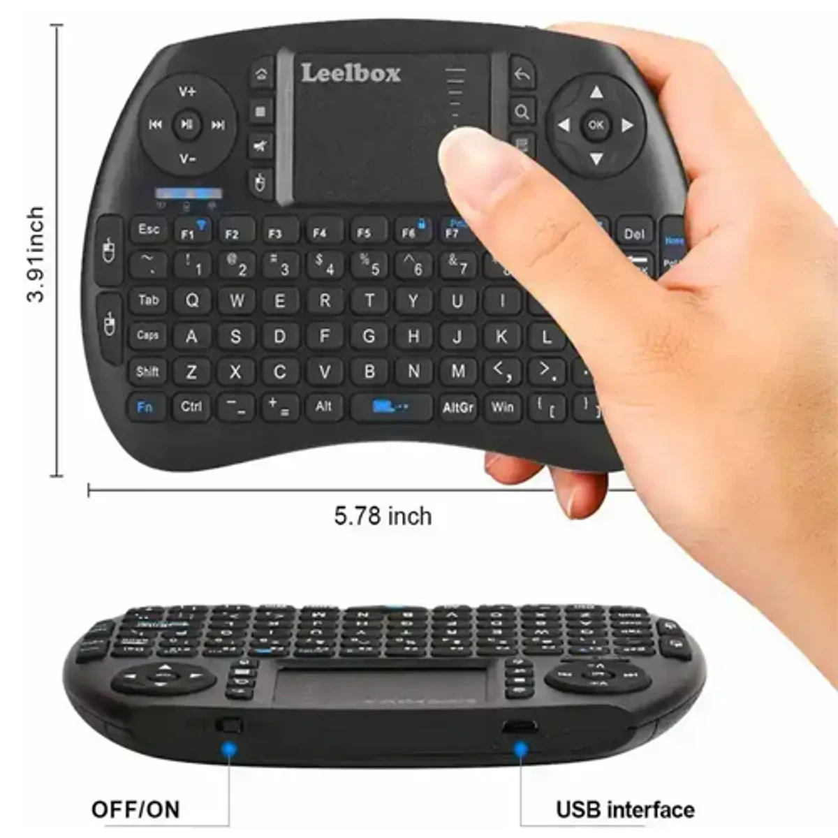 Wireless Mini Keyboard Remote Control Touchpad Mouse Combo Controller - Image 4