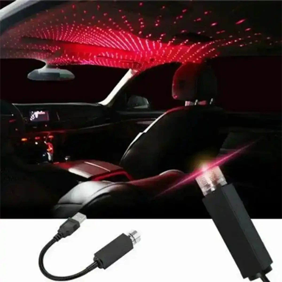 Mini Led Projection Lamp Star Night, Mini Projection Lamp Star Night USB Plug for Car (Blue + Red) - Image 4