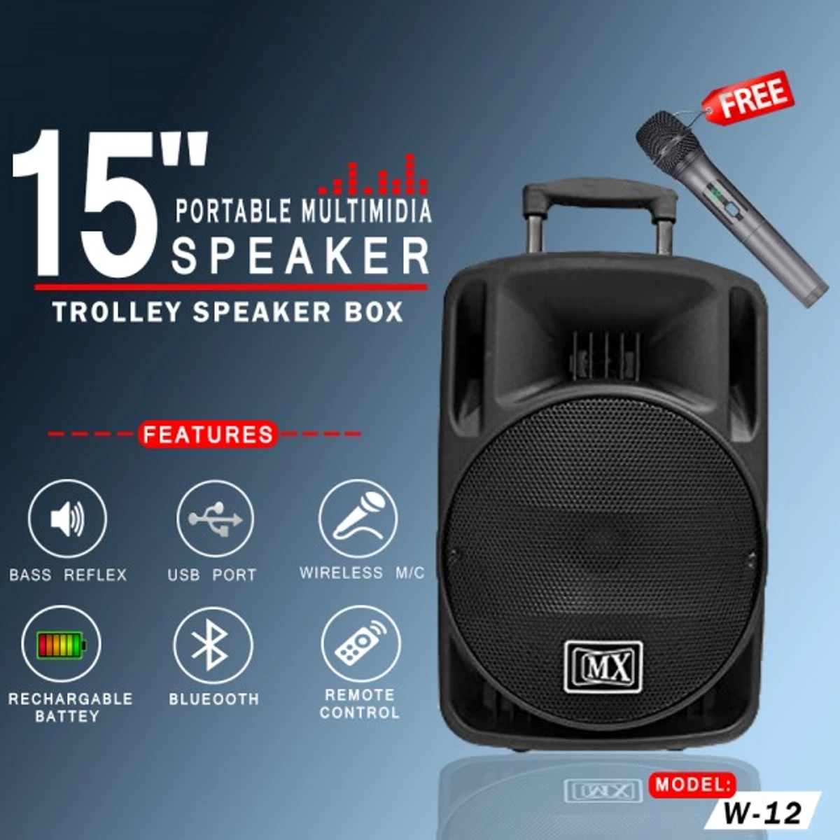 Rechargeable Bluetooth Trolly Speaker