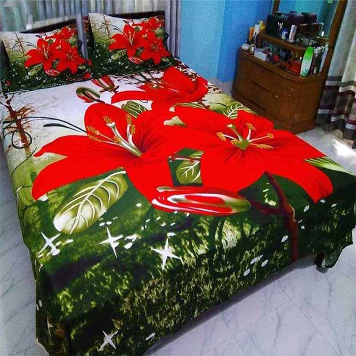 3D Design King Size Bed Sheet